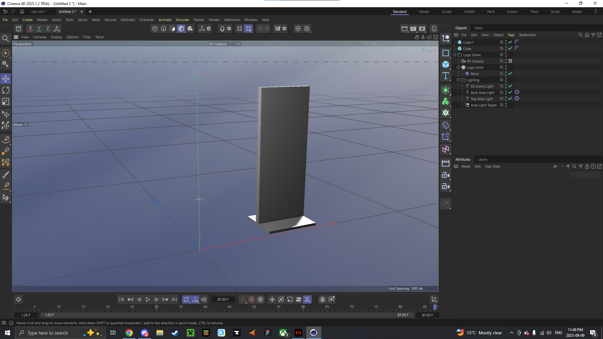 The making of the acrylic stand was easy with two primitive shapes next to eachother. I wanted to try making the corners rounded but I couldn't think of a way to do it that worked.